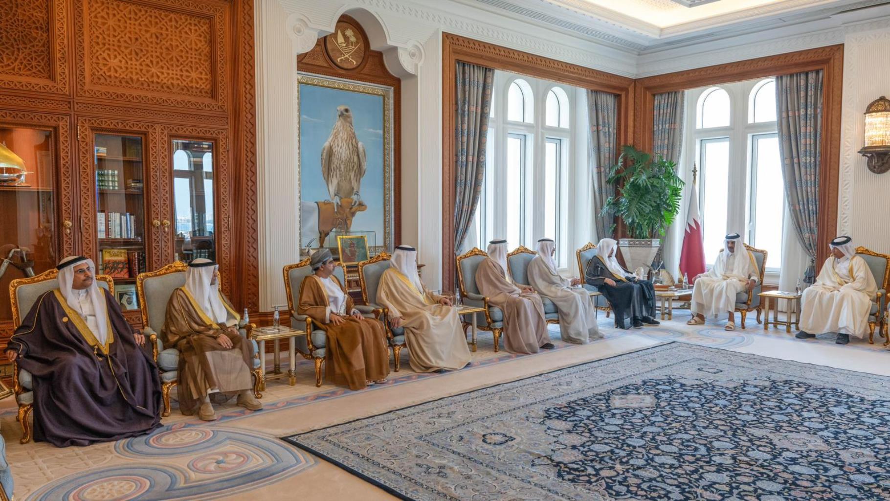أمير دولة قطر يستقبل رؤساء البرلمانات الخليجية 